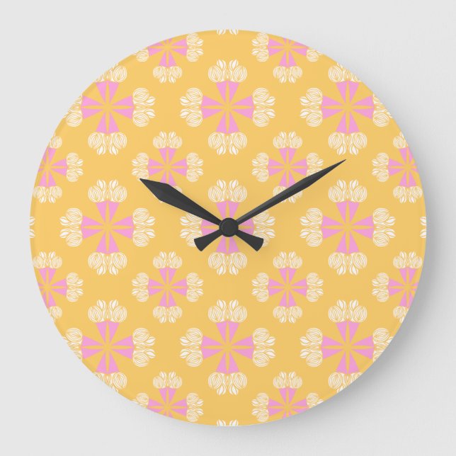 Kühnes Sommerbouquet Große Wanduhr (Vorderseite)