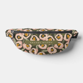 Kühnes, tintenfarbenes Blumenmuster | Handgezeichn Bauchtasche