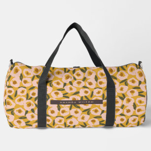 Kühnes, tintenfleckiges Blumenmuster Handgezeich Duffle Bag