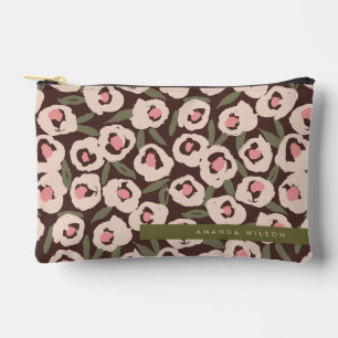 Kühnes, tintenfleckiges Blumenmuster Handgezeich Zubehörtasche
