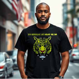 Kühnes und selbstbewusstes Tigergrafikdesign T-Shirt