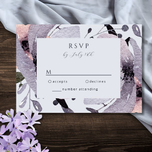 Kühnes Violett-Pflaume-Mauve-Blumen-Abstrakt RSVP Karte