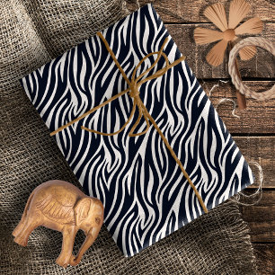 Kühnes Zebrafellmuster Schwarz & Weiß ID1151 Geschenkpapier