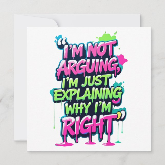 Kühnes Zitat Neon Graffiti Design Einladung (Vorderseite)