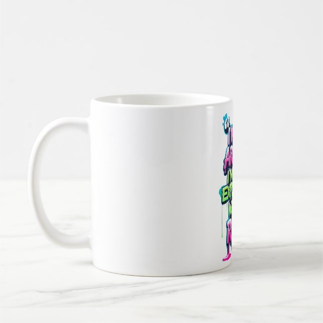 Kühnes Zitat Neon Graffiti Design Kaffeetasse (Links)