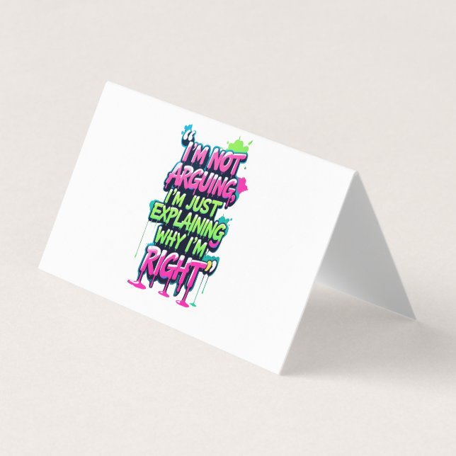 Kühnes Zitat Neon Graffiti Design Visitenkarten (Vorderseite)