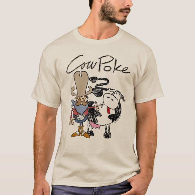 Kuhpoke-grundlegende lange Hülse T-Shirt (Vorderseite)