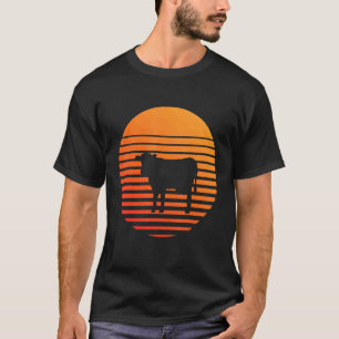 Kuhschatten-Silhouette vor einer Sonne T-Shirt
