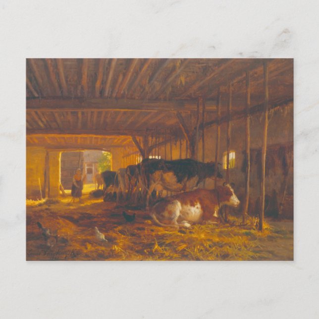 Kuhschuppen aus dem 19. Jahrhundert Postkarte (Vorderseite)