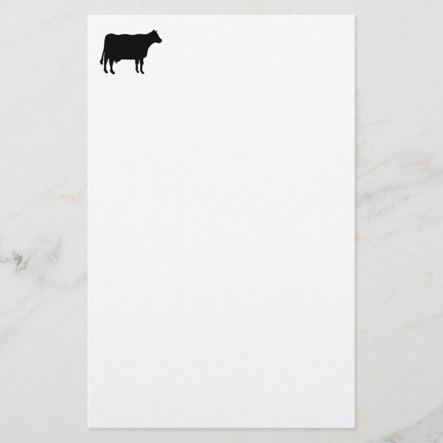 Kuhsymbol - Schwarz auf Weiß Briefpapier (Vorderseite)