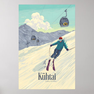 Kühtai Tirol Österreich Skigebiet Reiseplakat Poster