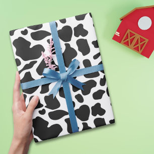 Kuhweide schwarz-weiß geschenkpapier