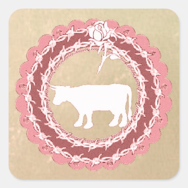 Kuhweihsticker Quadratischer Aufkleber (Vorderseite)