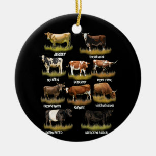 Kuhzucht Retro-Bauer Rindfleisch- und Milchgrafik Keramik Ornament