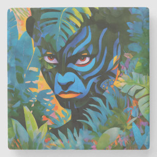 "Kuiráya" - Bleimalerei - Frauen in Amazonien Steinuntersetzer