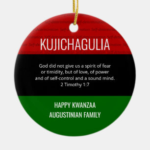 KUJICHAGULIA Kwanzaa Keramik Ornament