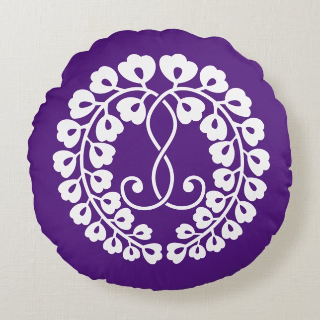 Kujo wisteria rundes kissen (Vorderseite)