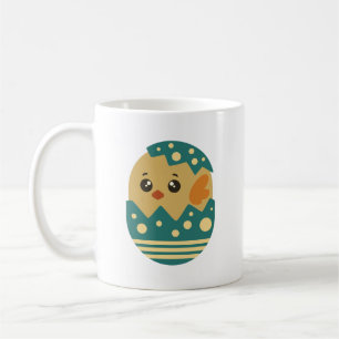 Küken, die aus einem farbenfrohen Ei kommen Kaffeetasse