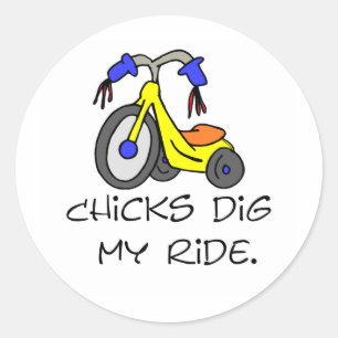 Küken graben meine FahrT - Shirts und -geschenke Runder Aufkleber