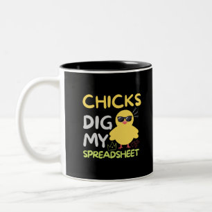Küken graben meine Spreadsheet-Zwei-Tone-Kaffee-Ta Zweifarbige Tasse
