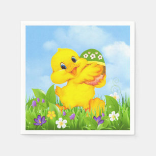 Küken mit Osterei Serviette