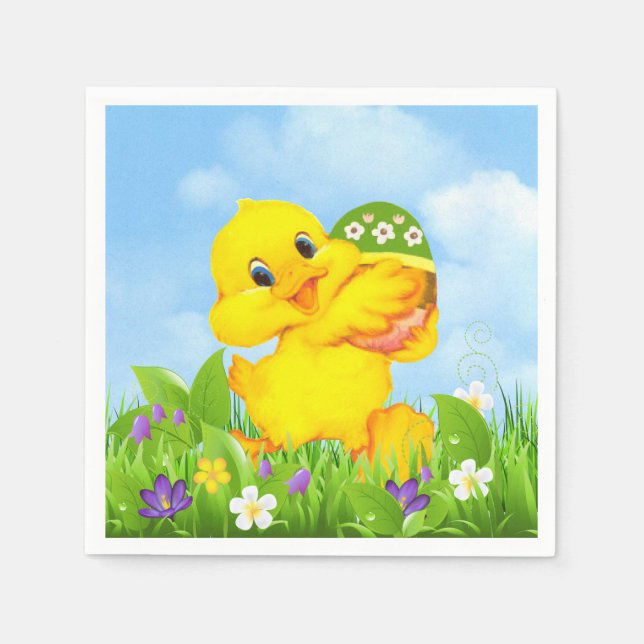 Küken mit Ostereier Serviette (Vorderseite)