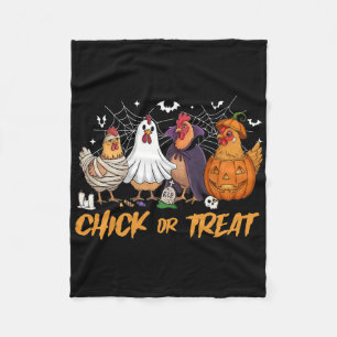 Küken oder Behandle Lustiges Huhn Kürbis Geist Gru Fleecedecke