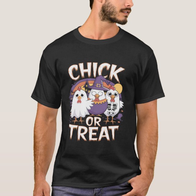 Küken oder Leckerei Witziger Hexenhähnchenverkoch T-Shirt (Vorderseite)