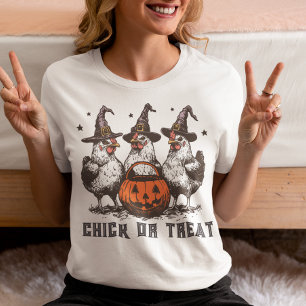 Küken oder Streich Huhn Halloween Tri-Blend Shirt