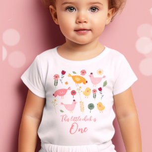 Küken-Shirt Ostern Mädchen Bauernhof 1. Geburtstag Baby T-shirt
