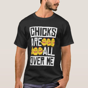 KÜKEN SIND ÜBERALL AUF MIR Ostern Lustig T-Shirt