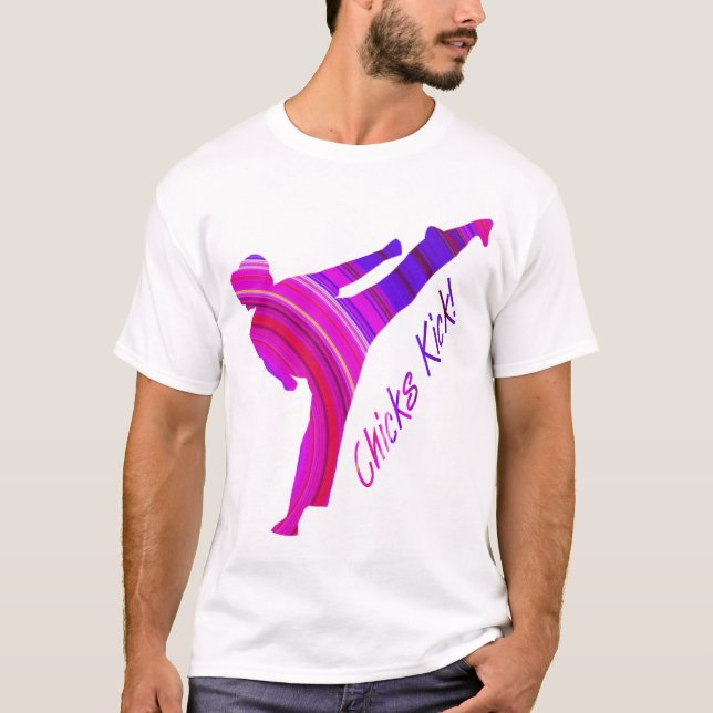 Küken-Tritt! rosa-multi T-Shirt (Vorderseite)