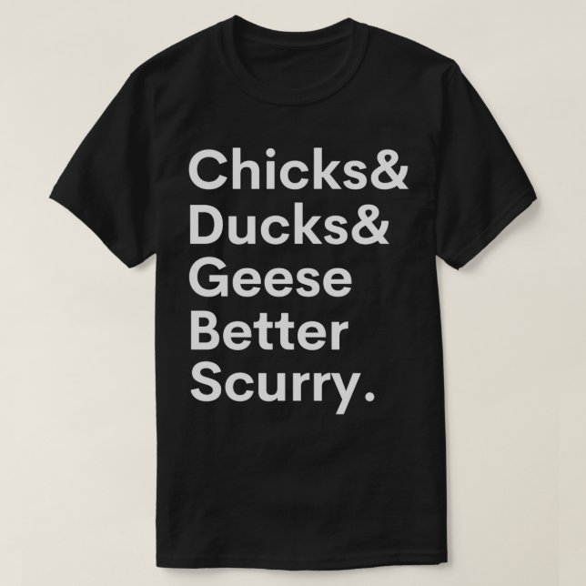 Küken und Enten und Gänse, besser Curry T-Shirt (Design vorne)