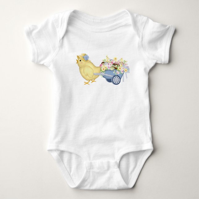 Küken und Warenkorb Baby Strampler (Vorderseite)