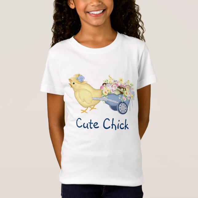 Küken und Warenkorb T-Shirt (Vorderseite)