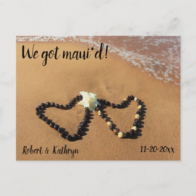 Kukui Nut Lei Beach Wir Got Maui'd Postcard Postkarte (Vorderseite)