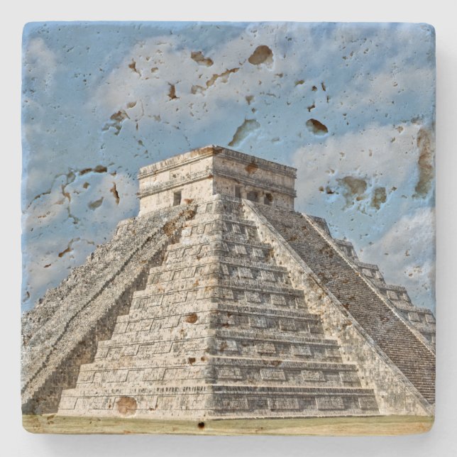 Kukulcán-Tempel, Pyramide, Chichen Itza, Mexiko Steinuntersetzer (Vorderseite)