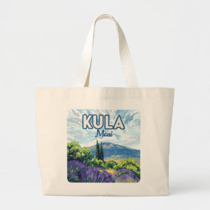 Kula Maui Haleakala Hawaii Lavender Retro Jumbo Stoffbeutel