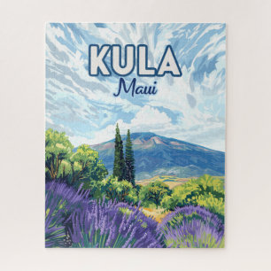 Kula Maui Haleakala Hawaii Lavender Retro Puzzle