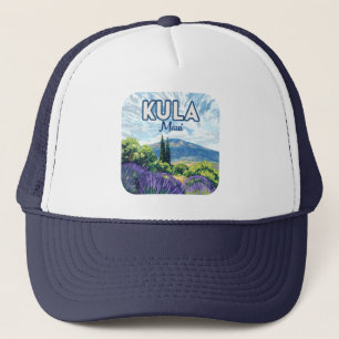 Kula Maui Haleakala Hawaii Lavender Retro Truckerkappe