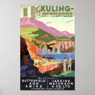 Kulinarische China Vintage Travel Poster wiederher