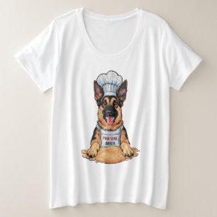 Kulinarische Kanine: Baker German Shepard with Loa Große Größe T-Shirt