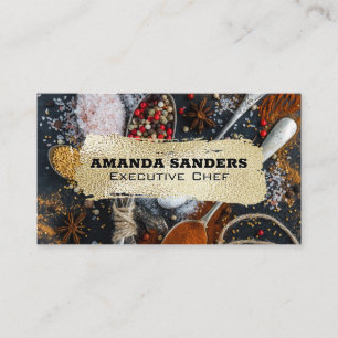 Kulinarische Künste   Gewürze für Löffel Visitenkarte