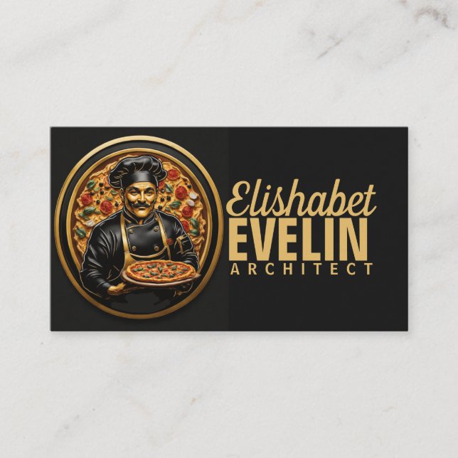 Kulinarische Künste: Pizza Koch Visitenkarte (Vorderseite)