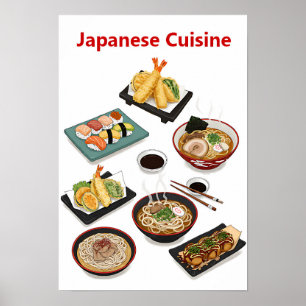Kulinarische Reise durch die japanische Küche Poster
