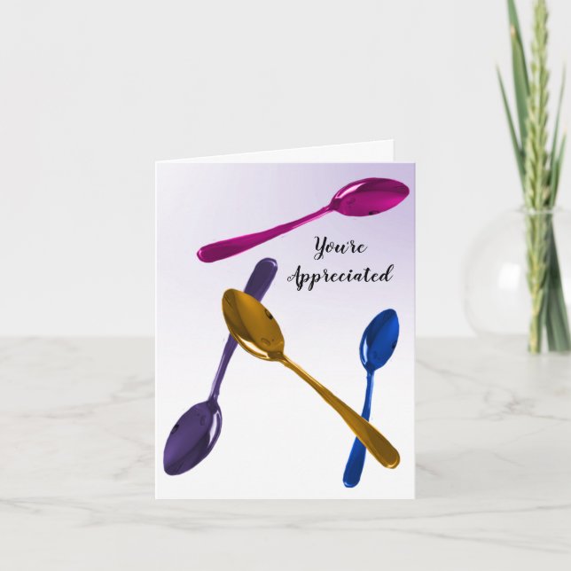 Kulinarische Spoon Design Apprecision Card Dankeskarte (Vorderseite)