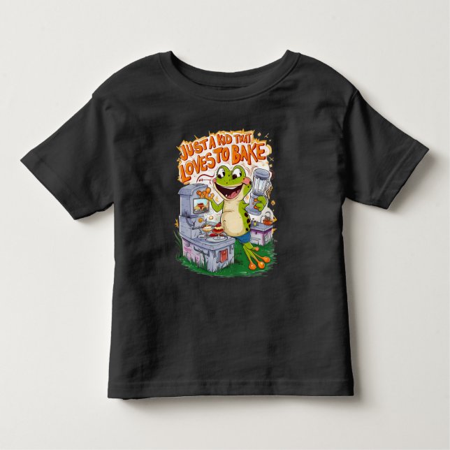 Kulinarischer Explorer: Frogs Stove Adventure Kleinkind T-shirt (Vorderseite)