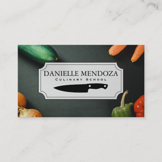 Kulinarischer Koch | Gemüse in Tabelle Visitenkarte (Vorderseite)