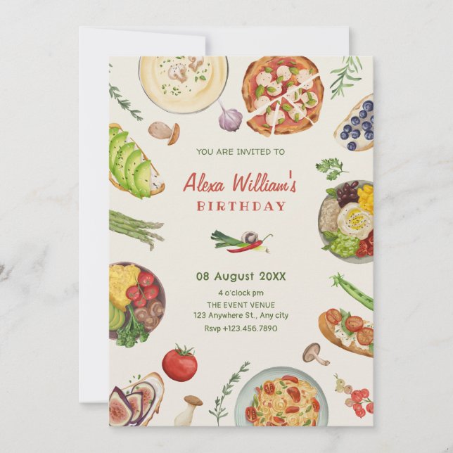 Kulinarisches Essen Einladung (Vorderseite)