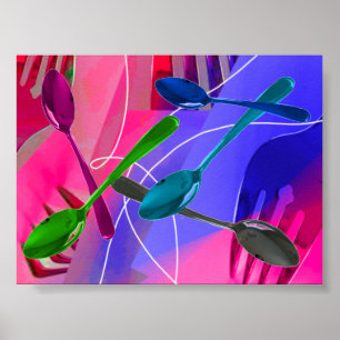 Kulinarisches Kunstdesign Farbenfrohe Geschenkidee Poster